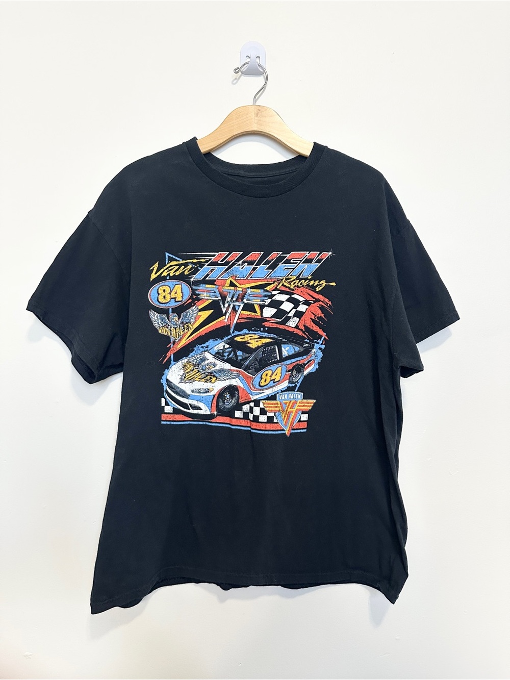 Van Halen Racing 84 Race Car Black Graphic Band T-Shirt Menās XL